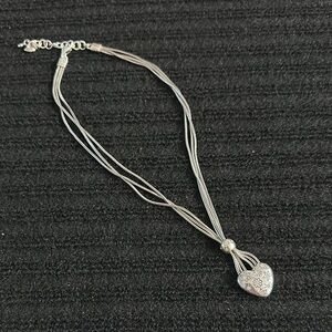 Retired Brighton Silver Heart Necklace